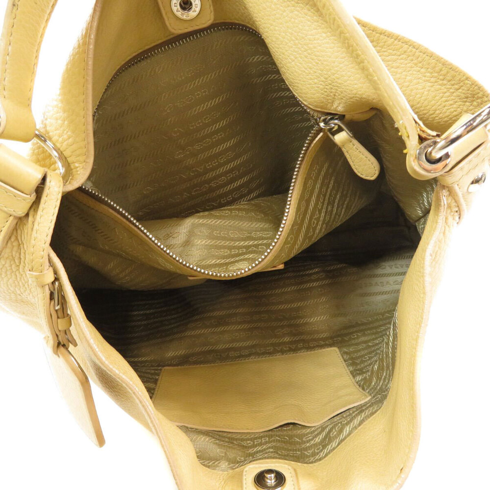 Prada Naturale Vitello Daino leather hobo bag Yellow - Picture 5 of 11